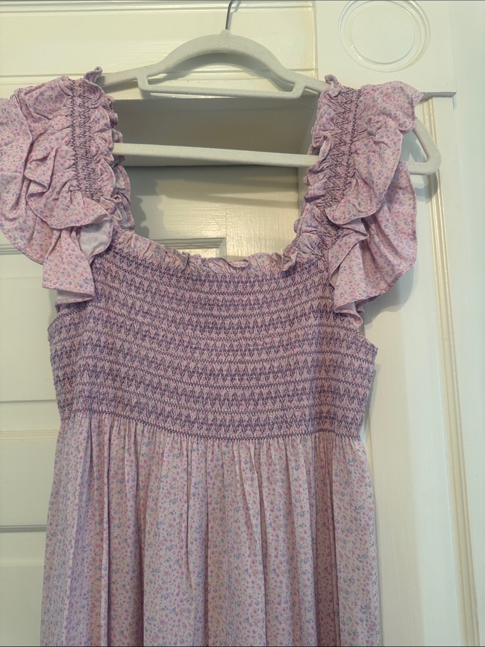 LoveShackFancy Pale Lavender Smocked Top - Picture 2 of 3